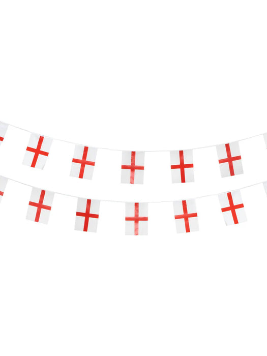England Flag Rectangle Bunting, Plastic 10 Meters