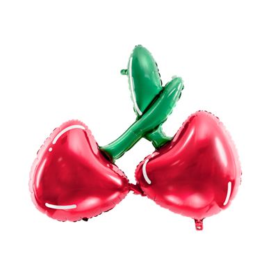 Glossy Red Cherry Foil Balloon 88cm x 73cm