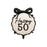 Happy 50th Foil Balloon With Black Bow 45cm