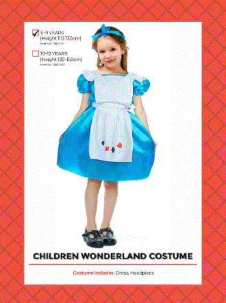 Children's Wonderland Costume 6-9 Years