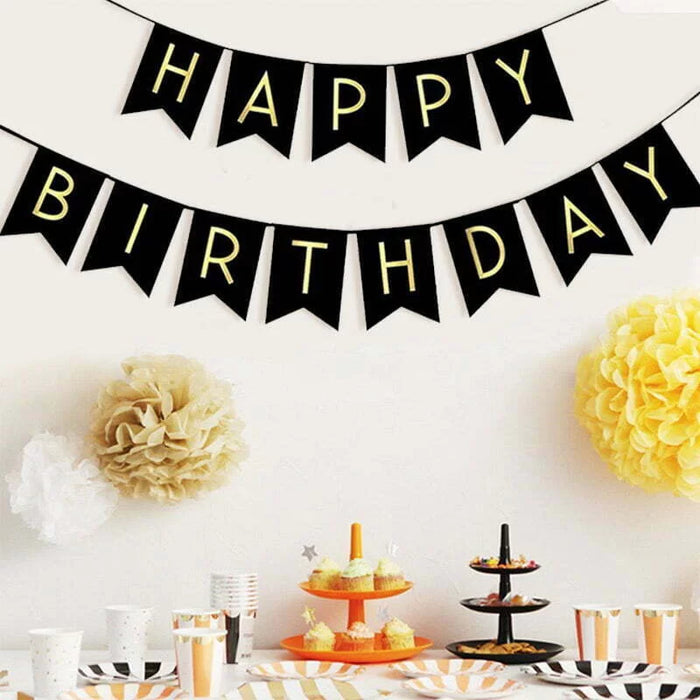 Black Happy Birthday Bunting