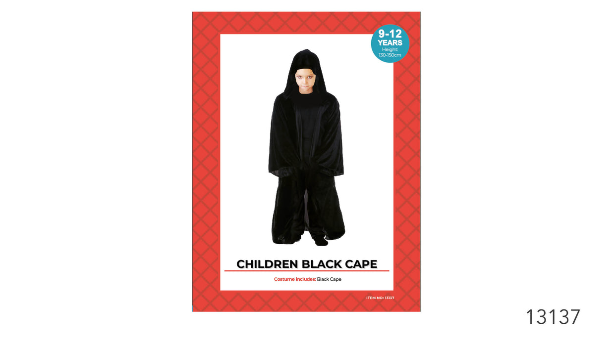 Childrens Black Cape