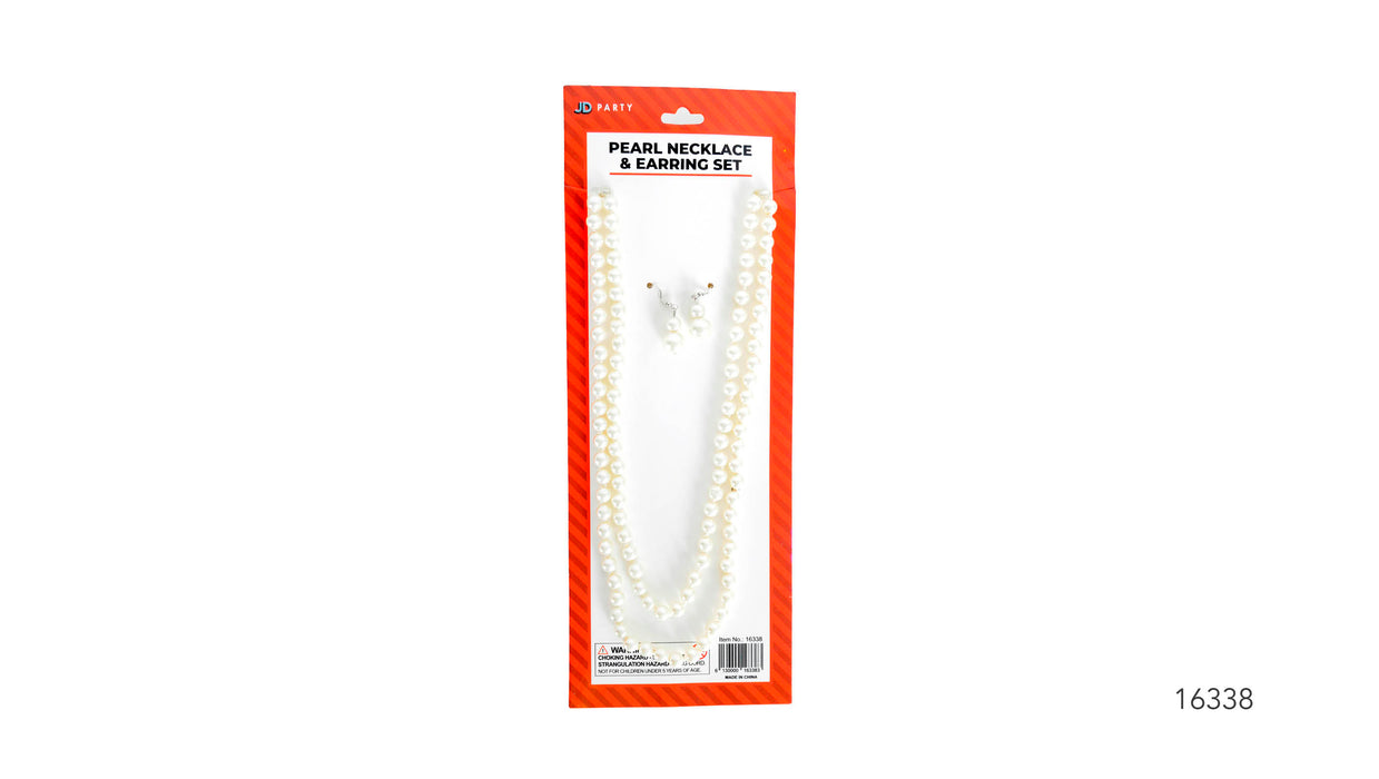 Pearl Necklace And Earring Set