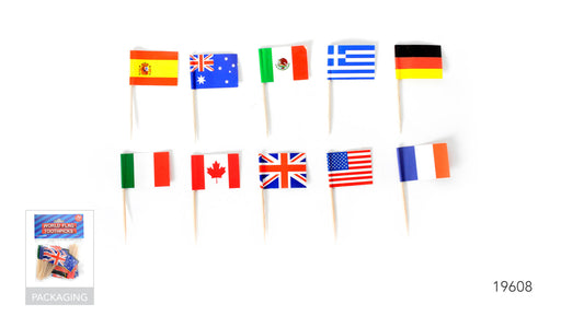 World Flags Tooth Picks Pack Of 50