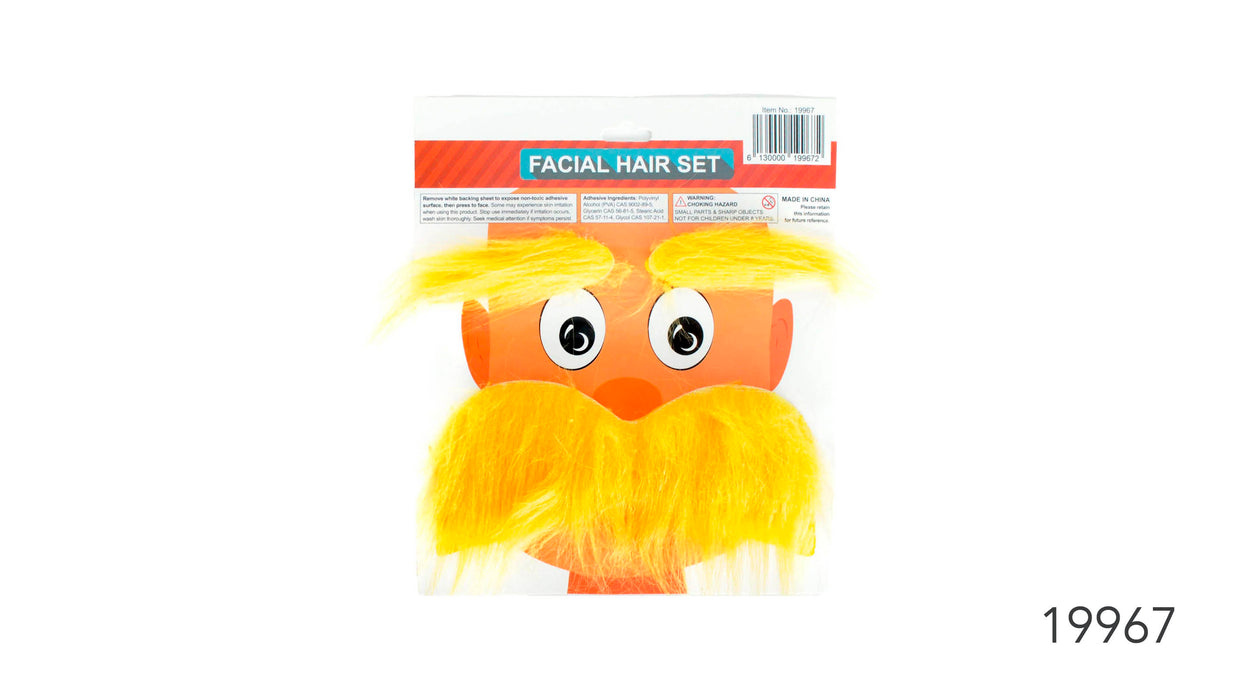 Orange/Yellow Beard & Moustache Set