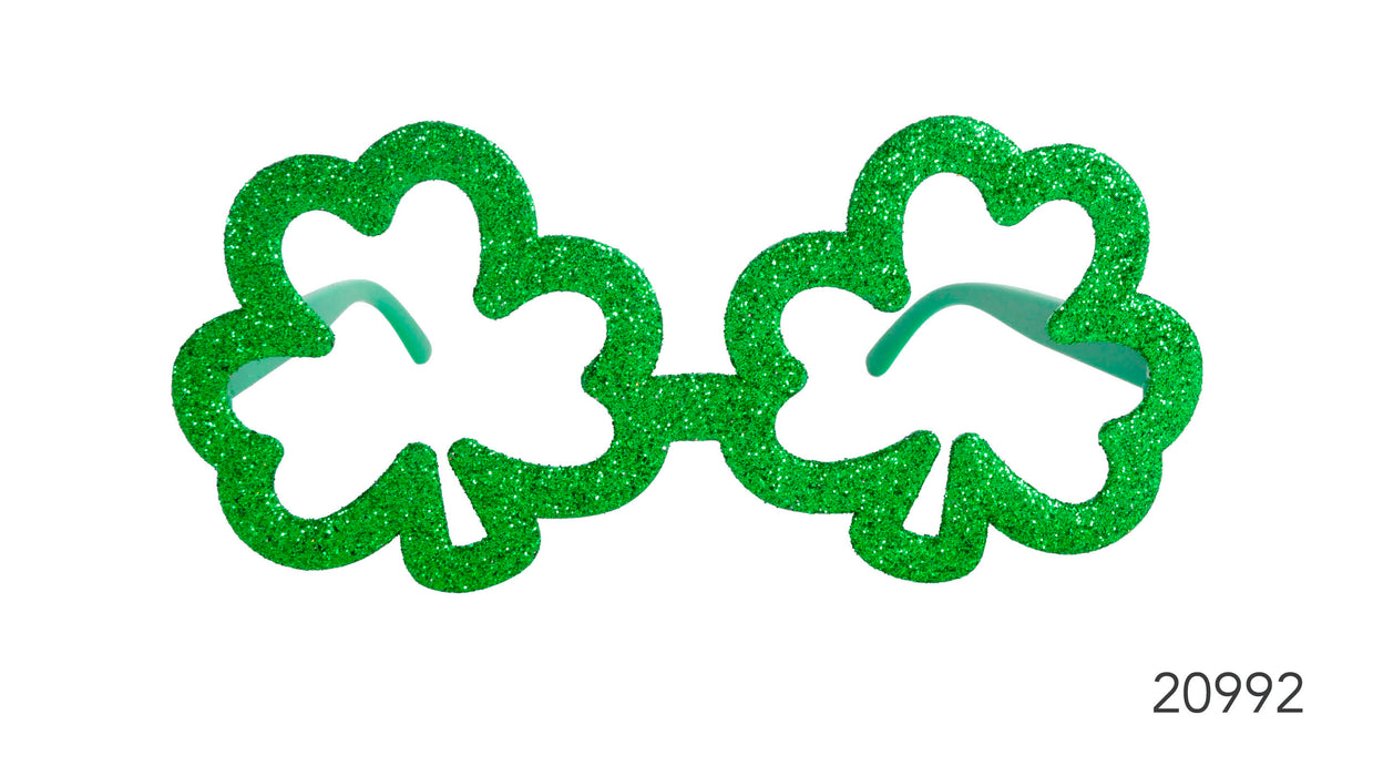 Glitter Clover Party Glasses