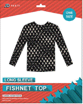 Fishnet Top (Long Sleeve) Black