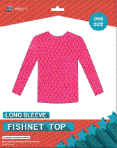 Fishnet Top (Long Sleeve) Hot Pink