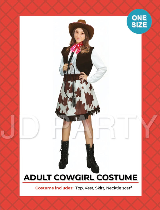 Adult Cowprint  Cowgirl Costume