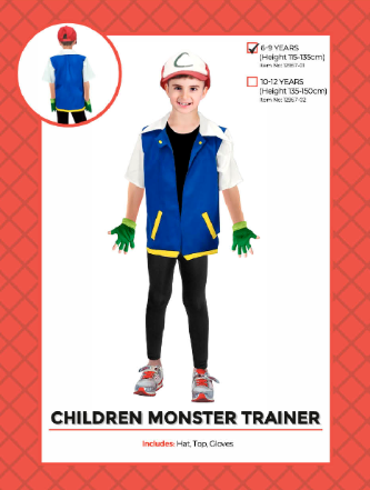 Childrens Monster Trainer Costume 6-9 Years