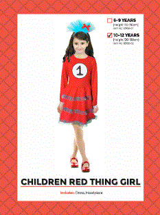Children's Red Thing 1 Girl Costume
