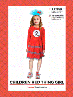 Children's Red Thing 2 Girl Costume