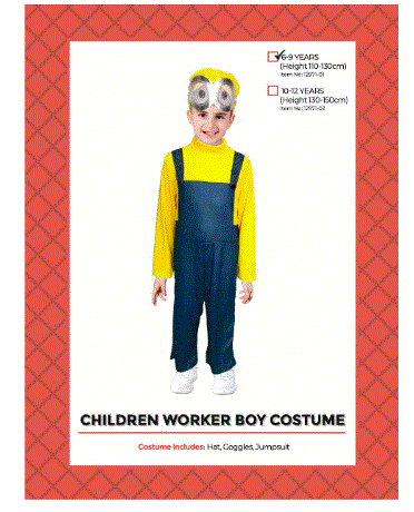 Worker Boy Costume 6-9 Years