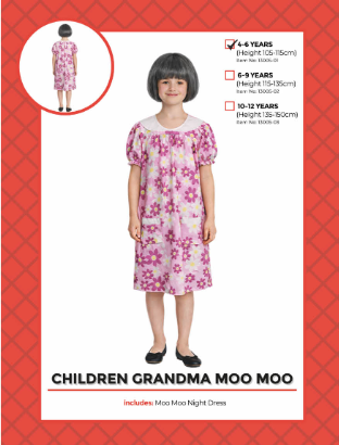 Children's Grandma Moo Moo Costume 4-6 Years