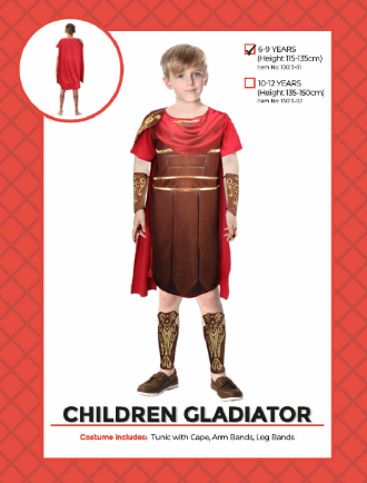 Children Gladiator Costume 6-9 Years