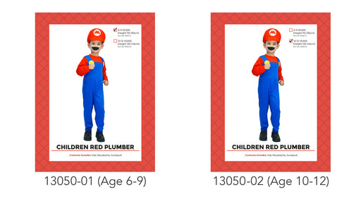 Childrens Red Plumber Costume