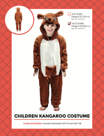 Childrens Kangaroo Onesie 10-12 Years