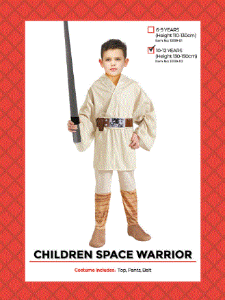 Children's Space Warrior Costume 10-12 Years
