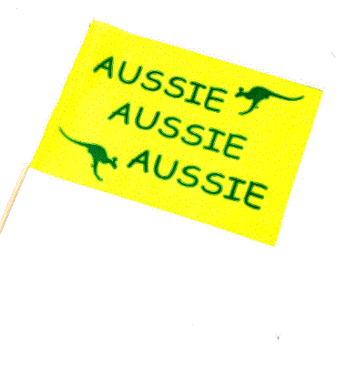 Yellow Aussie Hand Flag