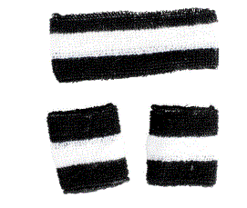 Retro Black & White Headband and Wristband Set