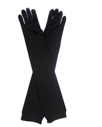 Extra Long Black Gloves 53cm
