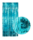 Metallic Light Blue Tinsel Curtain