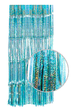 Sparkly Metallic Light Blue Tinsel Curtain
