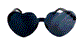 Party Glasses Perspex Heart - Black