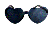 Party Glasses Perspex Heart - Black
