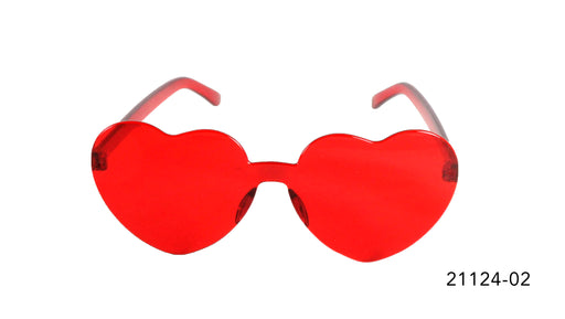 Party Glasses Perspex Heart - Red