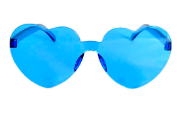 Party Glasses Perspex Heart - Blue
