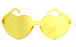 Party Glasses Perspex Heart - Yellow