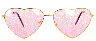 Love Heart Light Pink Party Glasses