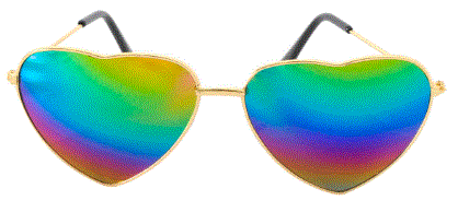 Love Heart Rainbow Party Glasses