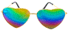 Love Heart Rainbow Party Glasses