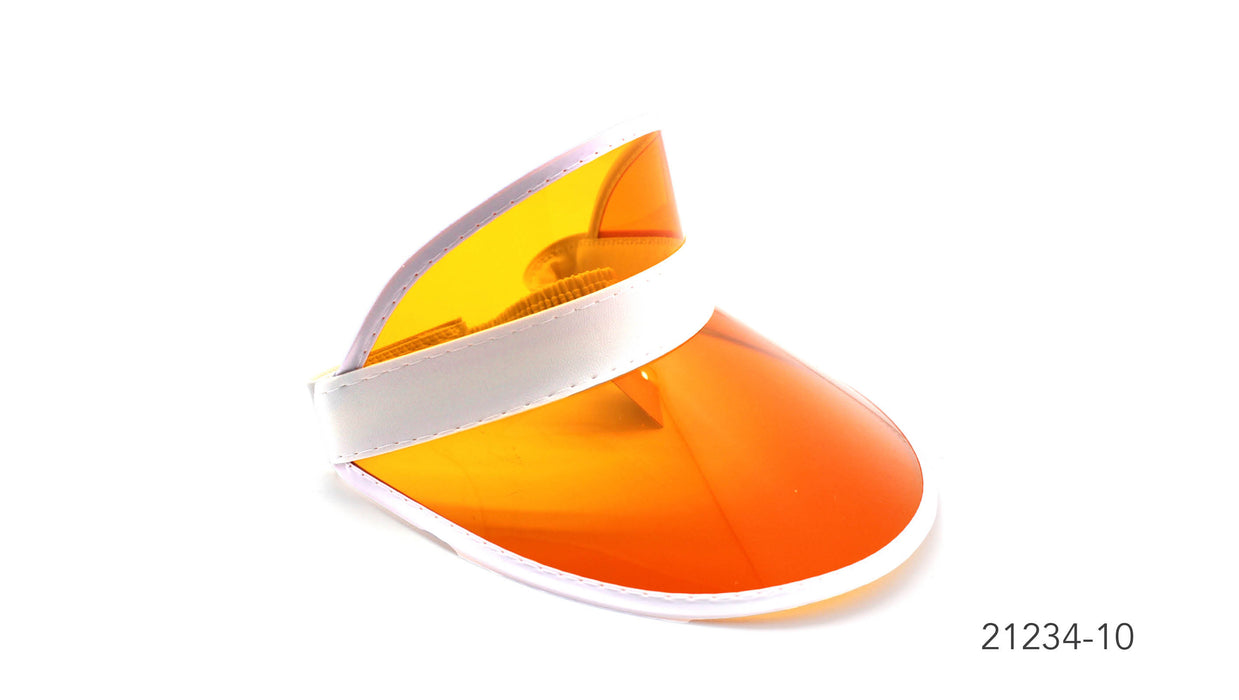 Perspex Visor Orange with White Rim