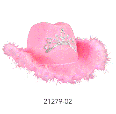 Fluffy Pink Cowgirl With Tiara