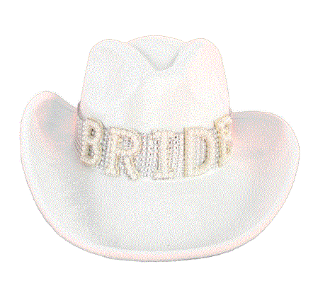 White Bride Cowgirl Hat