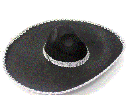 Sombrero Black With Silver Rim