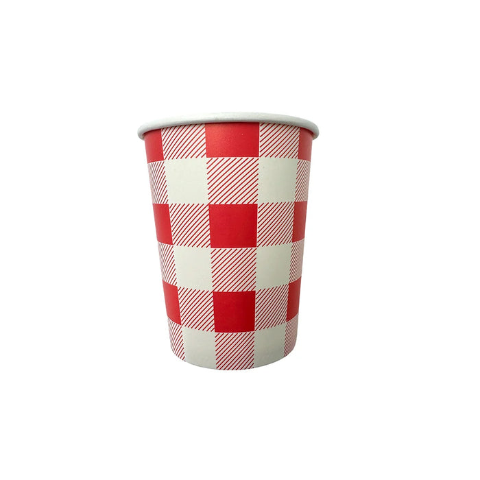 Red Gingham Cups 20 Pack  9 oz