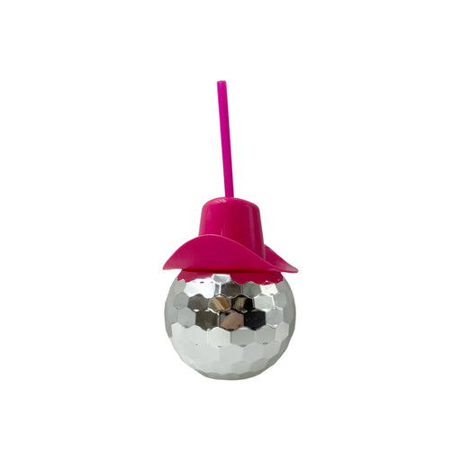 Disco Ball Cup With Hat Straw