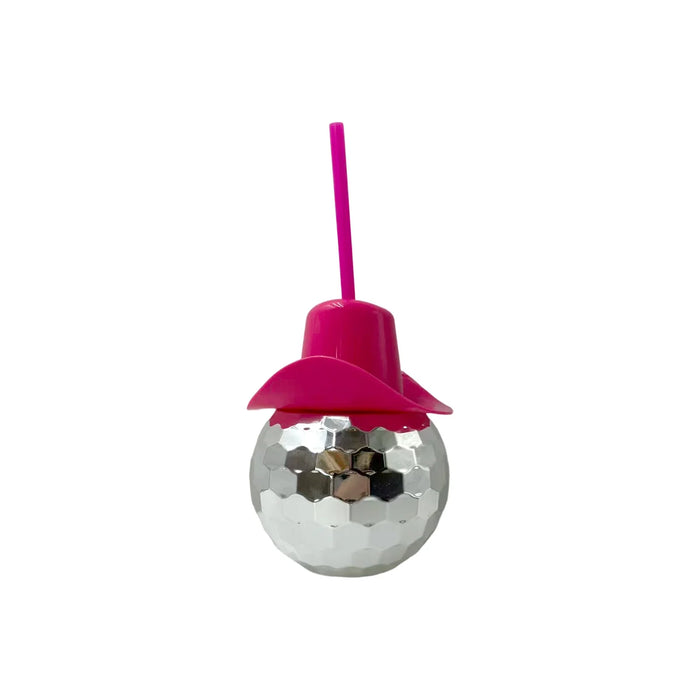 Disco Ball Cup With Hat Straw