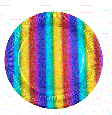Rainbow Paper Plates 9'' 8PCS