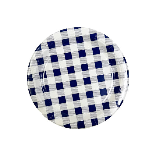 Blue Gingham 9"Paper Plates Pack Of 20