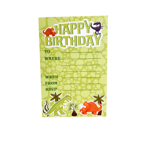 Dino Invitation Card Pack of 12