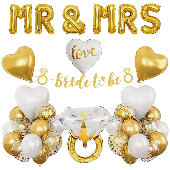 Mr & Mrs Foil Balloon Garland Diy Kit