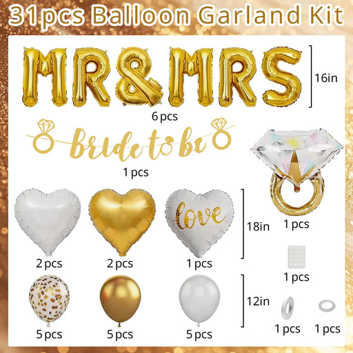 Mr & Mrs Foil Balloon Garland Diy Kit