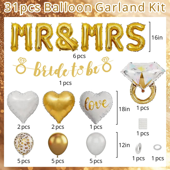 Mr & Mrs Foil Balloon Garland Diy Kit