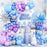 Blue and purple balloon garland kit lifestyle display