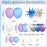 Blue and purple balloon garland kit contents diagram showing 80 pieces